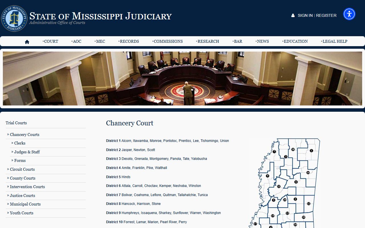 Greene County court dockets context in the Mississippi Chancery Court overview