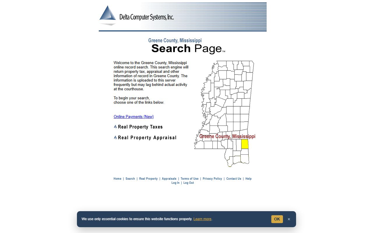 Delta property records search linked for Greene County court records