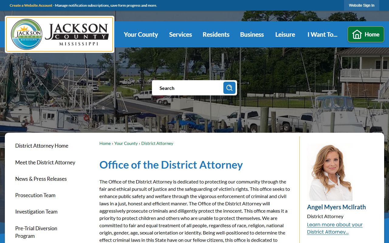 19th Judicial District Attorney page tied to Greene County criminal court records