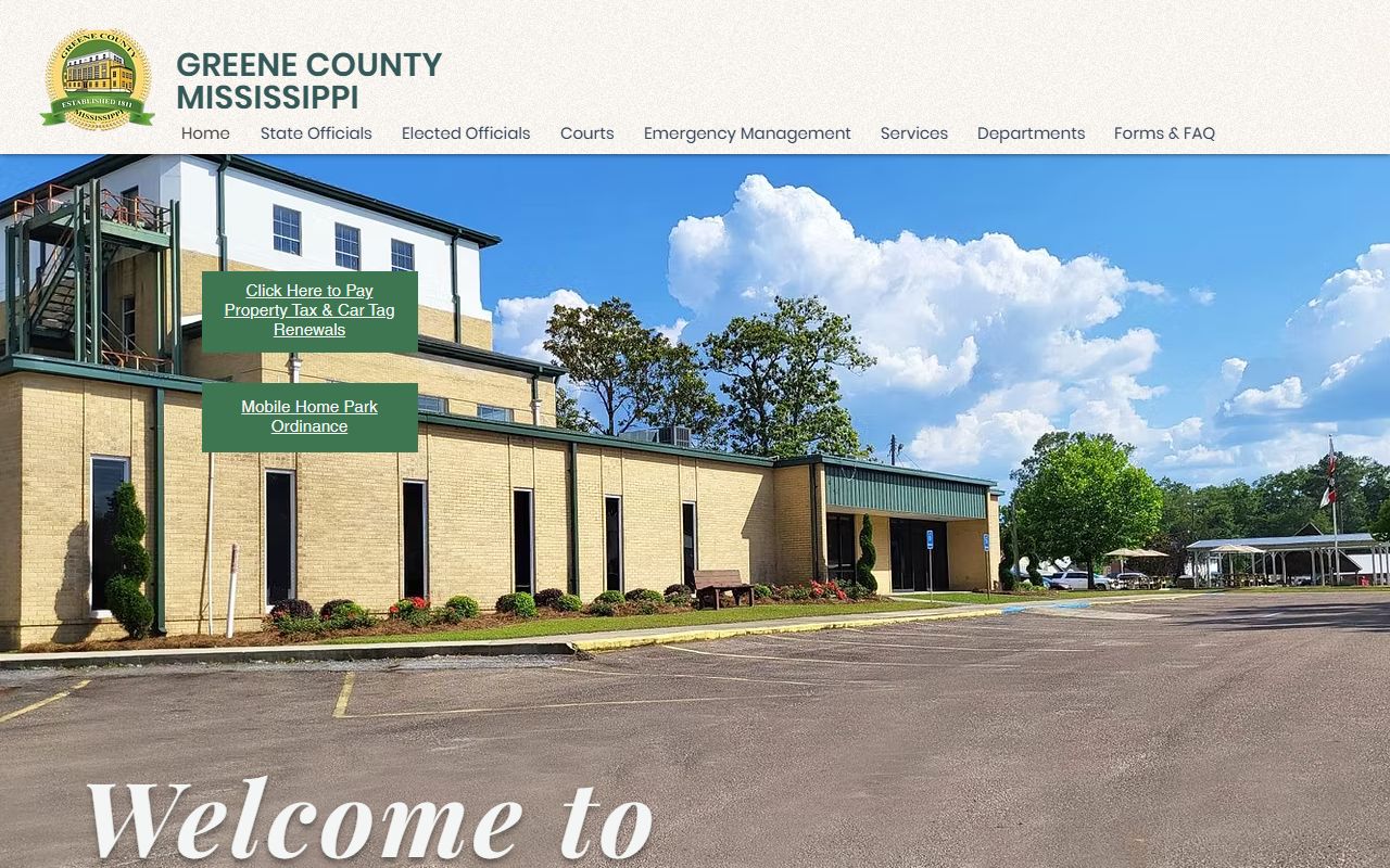 Greene County official website homepage for court records