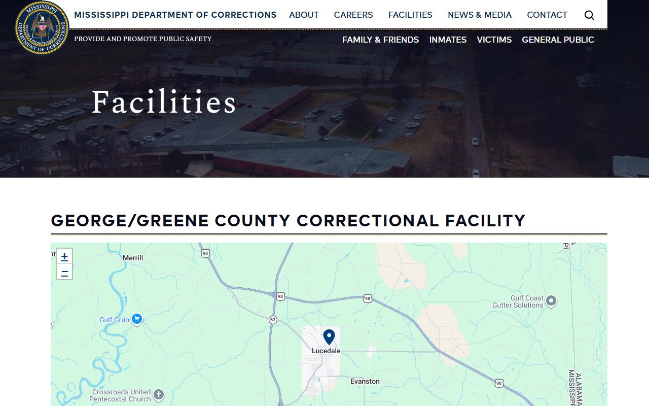 George/Greene County Correctional Facility page for a Greene County inmate search