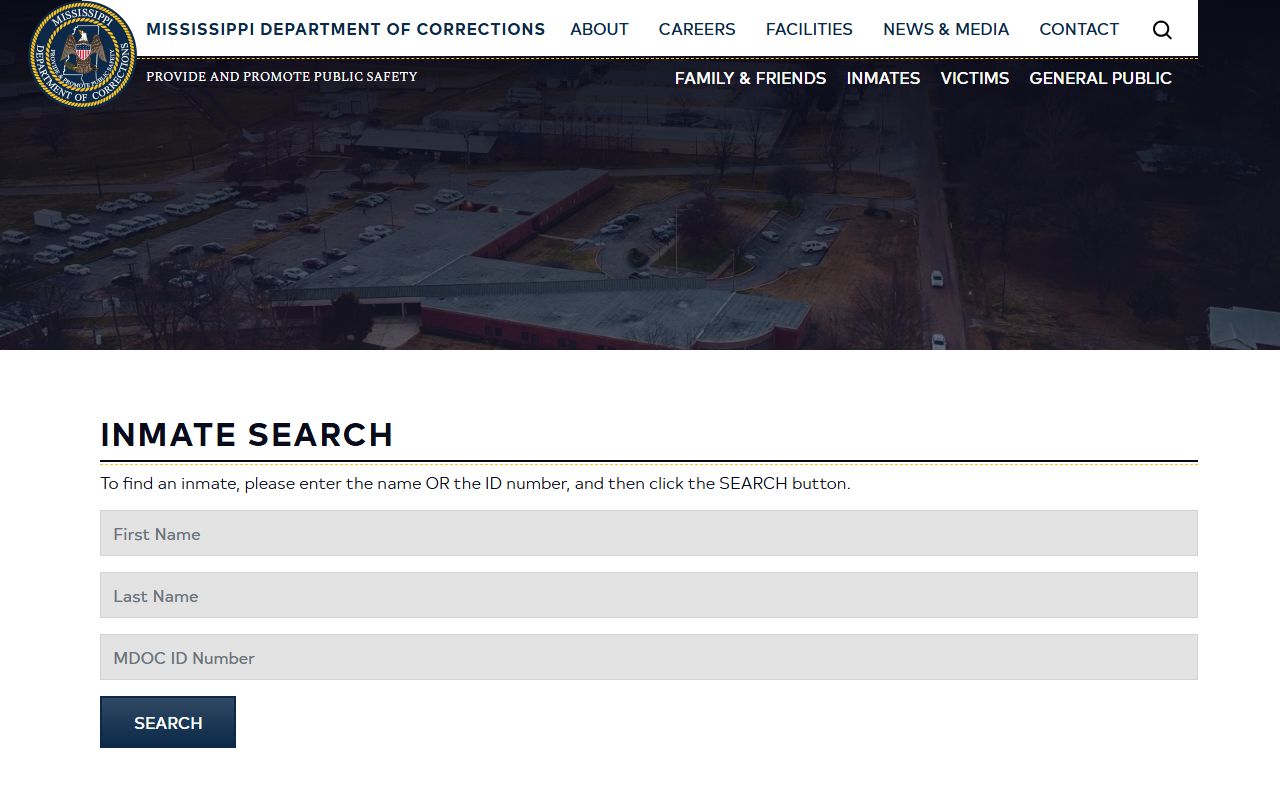 MDOC inmate search form used for a Greene County inmate lookup