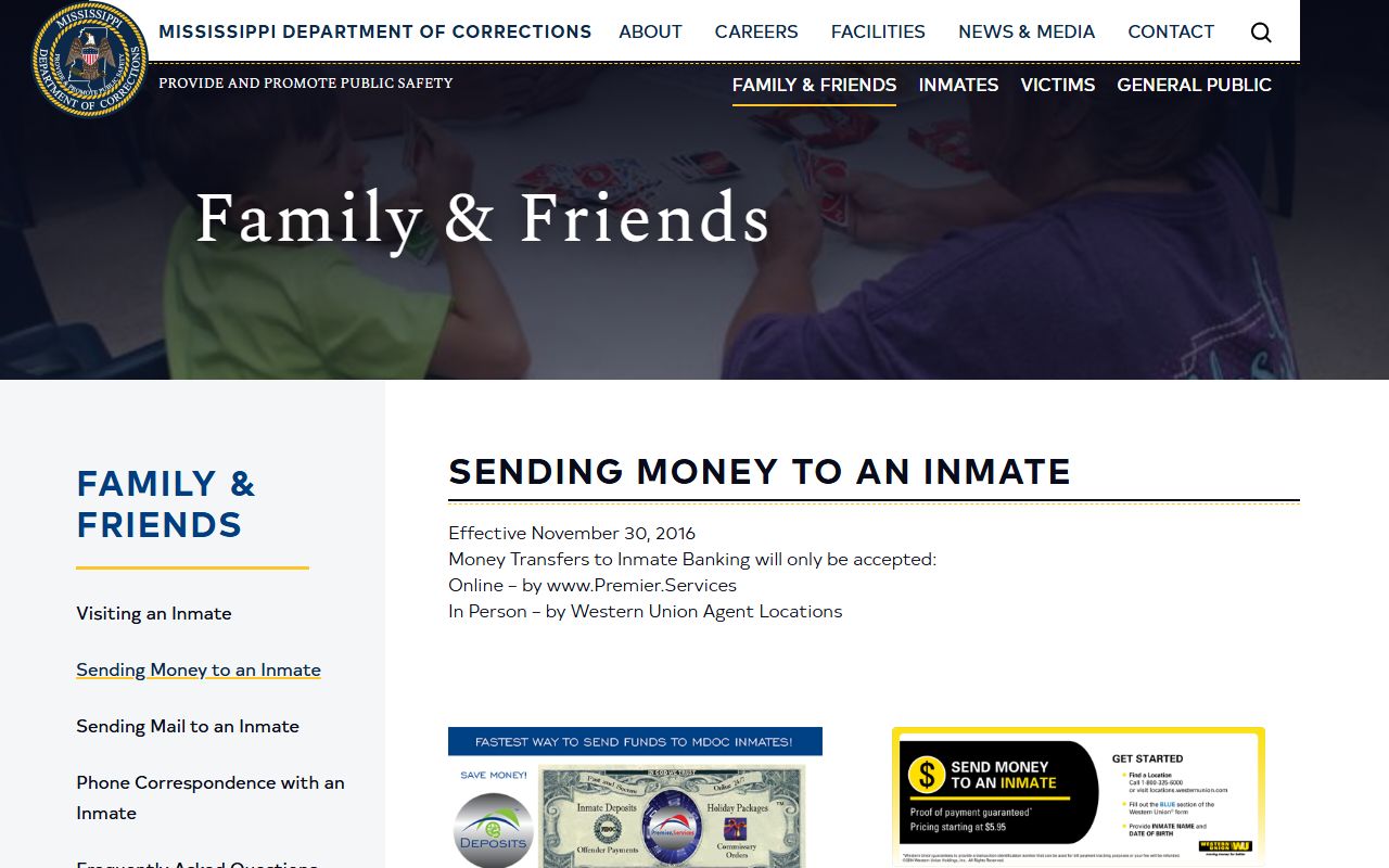 MDOC sending money guidance for a Greene County inmate in state custody